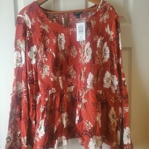 Torrid rust floral top NWT! (FALL!)